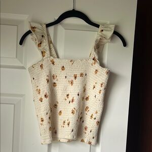 Billabong Floral Cream Smocked Women's Top